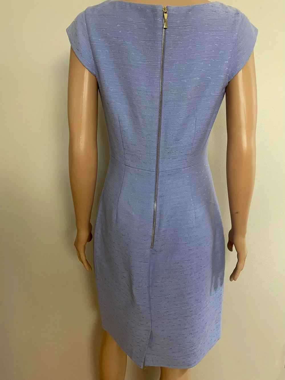 KATE SPADE NEW YORK Blue Lavender GATHERED Scoop Neck CAP Sleeve MIDI DRESS  4